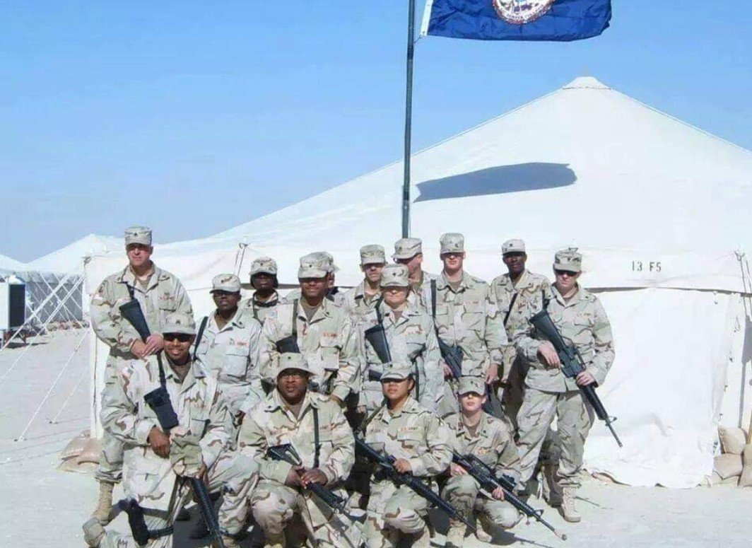 Photo of soldiers serving in Iraq honor and remember the fallen