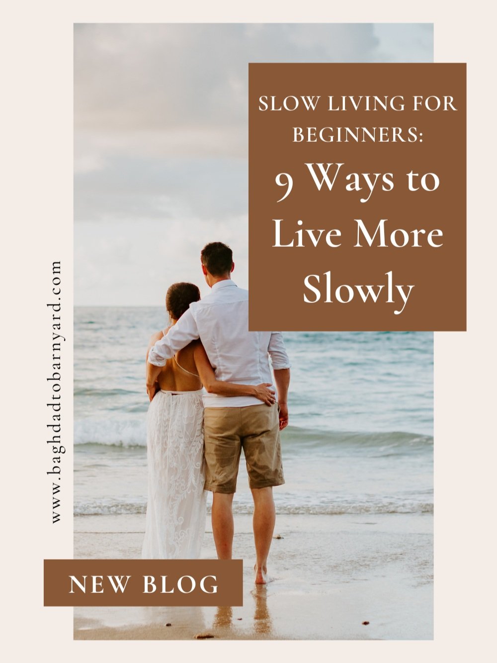 Slow Living for Beginners: couple on the beach watching the ocean