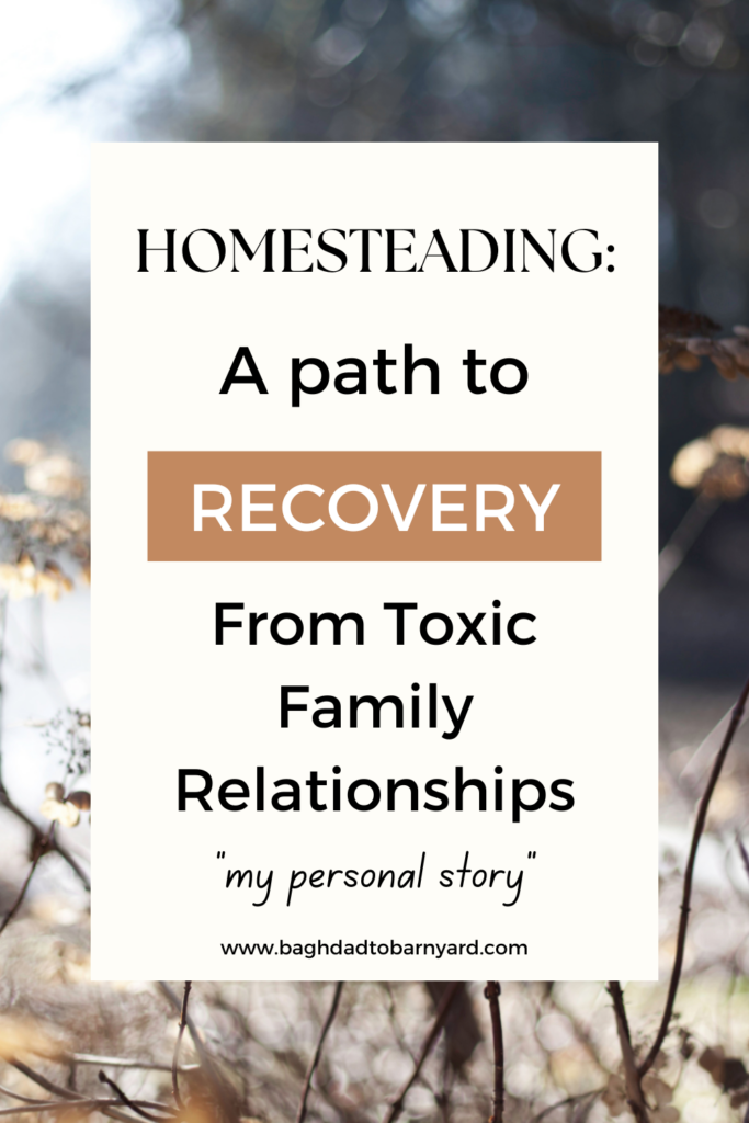 homesteading: a path to recovery from toxic family relationships